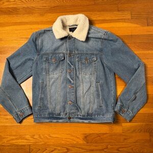 Triot Sherpa collared Denim Trucker Jacket, Men’s